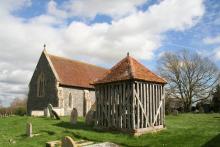 Church from Southwest with bell cage